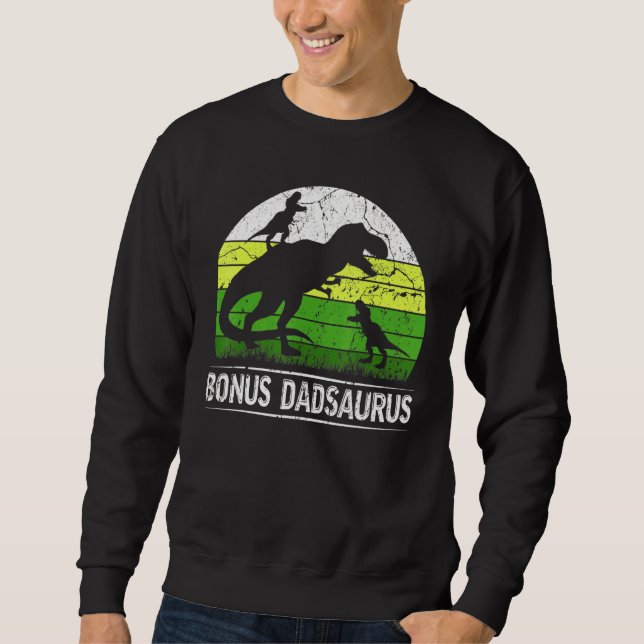 Bonus Dadsaurus T Rex 2 Two Kid Dinosaurier Sweatshirt (Vorderseite)