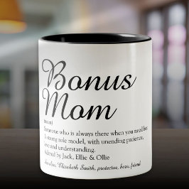 Bonus Mama Definition Quote Spaß Stilvoll Zweifarbige Tasse