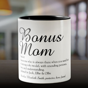 Bonus Mama Definition Quote Spaß Stilvoll Zweifarbige Tasse