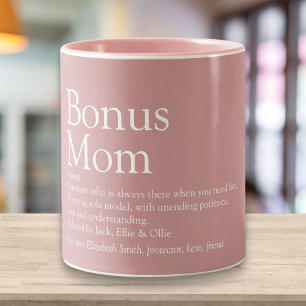 Bonus-Mama-Definitionszitat Dusty Rose Pink Zweifarbige Tasse