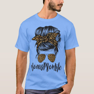 Bonus Mama Life Hair Bandana Brille Leopard Mutter T-Shirt