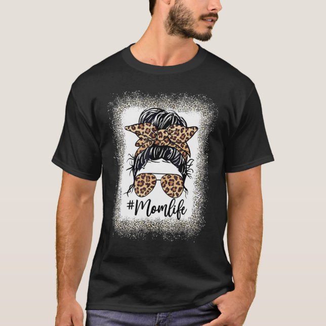 Bonus Mama Life Hair Bandana Brille Leopard Mutter T-Shirt (Vorderseite)