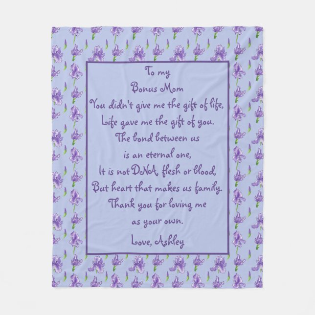 Bonus Mama Lila Iris Mittleres Fleece Blanken (Vorderseite)