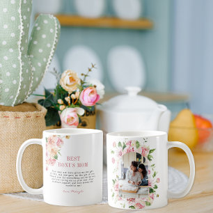 "Bonus-Mama" Step-Mama   Foto Blumenbogen Kaffeetasse