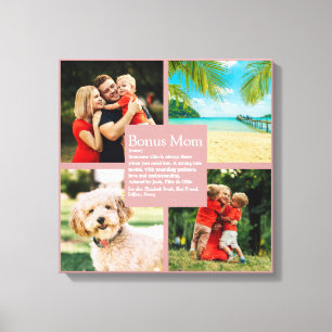 Bonus-Mom Definition 4 Foto Collage Blush Rosa Leinwanddruck