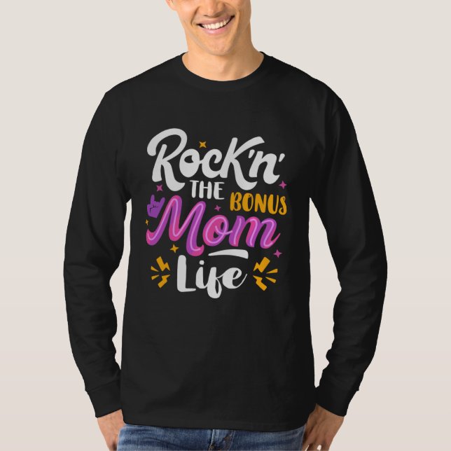 Bonus Mom Life Mothers Day Best Step Mom From Sons T-Shirt (Vorderseite)