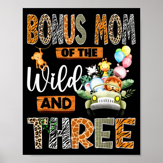 Bonus Mom Of The Wild &amp; Three 3rd Birthday Boy Poster (Vorne)