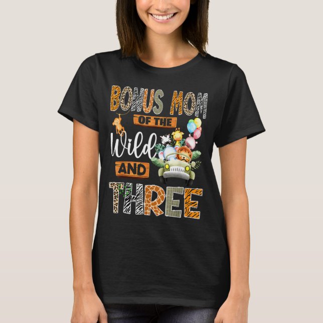 Bonus Mom Of The Wild &amp; Three 3rd Birthday Boy T-Shirt (Vorderseite)