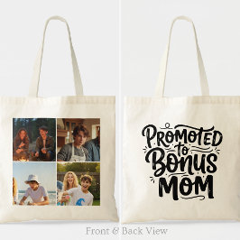 Bonus Mom Promoted Brush Script Four Photo Tragetasche