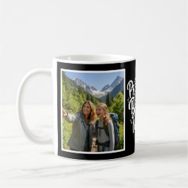 Bonus Mom Promoted Brush Script Two Photo Black Kaffeetasse