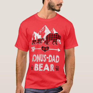 Bonus-Vater Bären Shirt, Rotes Buffalo Kariert Bon T-Shirt