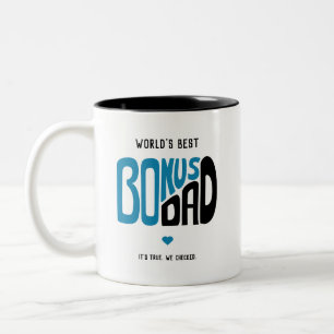 Bonus Vater Blau und Schwarz Design Zweifarbige Tasse