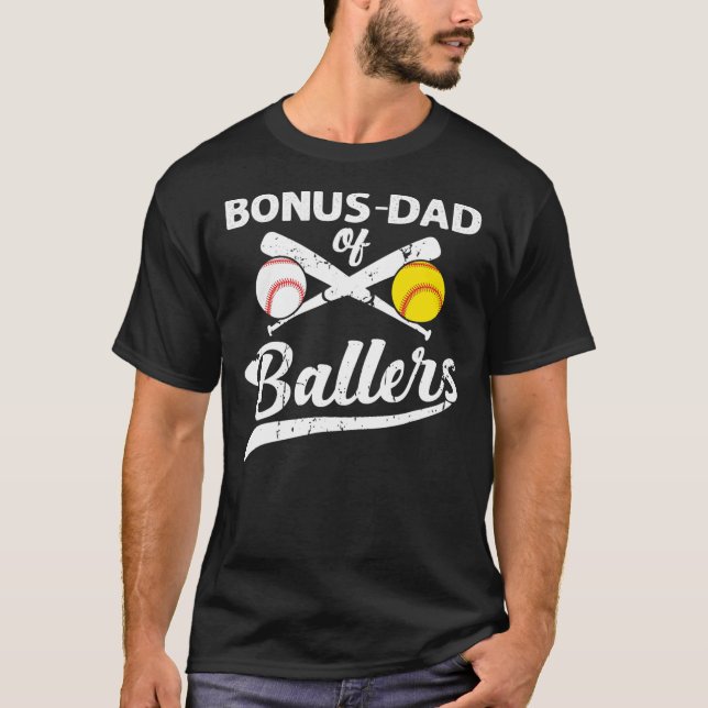 Bonus Vater der Ballers Bonus Vater von Baseball T-Shirt (Vorderseite)