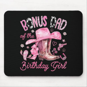 Bonus-Vater der Geburtstagsfee rosa Cowgirl Wester Mousepad