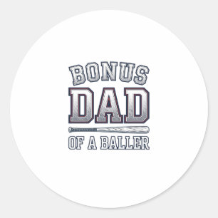 Bonus-Vater eines Ballers Vintage-Sport-Shirt-Desi Runder Aufkleber