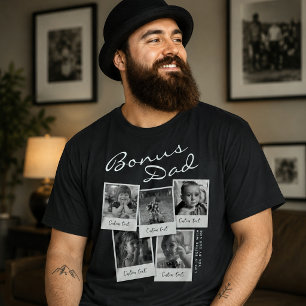 Bonus-Vater-Shirt, Benutzerdefinierte Foto-Collage T-Shirt