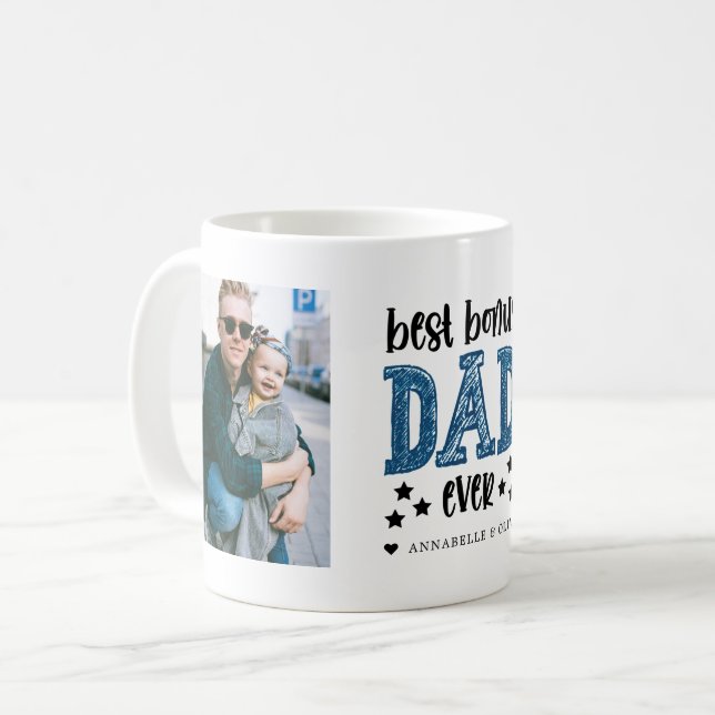 "Bonus Vater" Step Vater Foto  Kaffeetasse (Vorderseite Links)