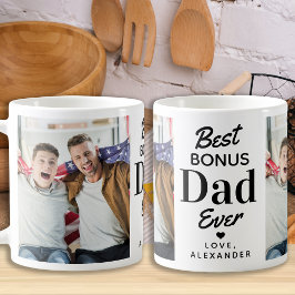 BONUS VATER Step Vater Vatertag Zoll 2 Foto Kaffeetasse