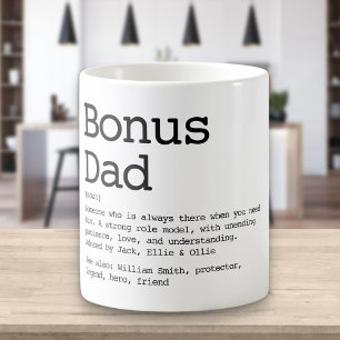 Bonus Vater Stepdad definiert Schwarz und Weiß Kaffeetasse