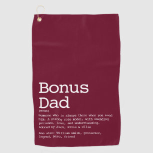 Bonus Vater Stepdad Definition Burgundy Red Golfhandtuch