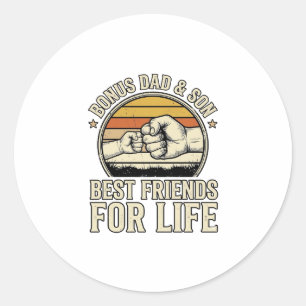 Bonus-Vater und Sohn beste Freunde Vintage-Shirt-D Runder Aufkleber