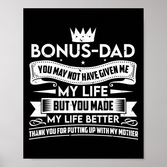 Bonus Vater Vatertag mein Leben verbessern Dank Poster (Vorne)