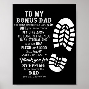 Bonus Vater Vathers Day-Geschenk von Stepdad für D Poster