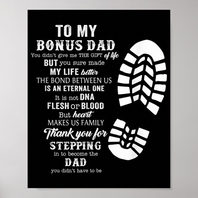 Bonus Vater Vathers Day-Geschenk von Stepdad für D Poster (Vorne)