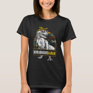 Bonusmomsaurus Leopard Rex Dinosaur BonusMom Sauru T-Shirt