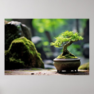 Bonzai Pflanze Ruhige Friedliche Natur Poster