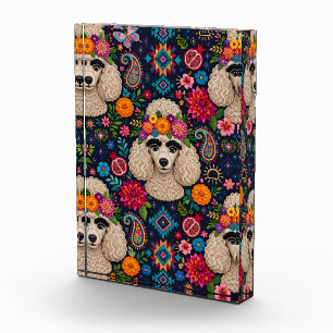 Boo22 Künstler Pudel Boho Floral – Bunter Pudel Fotoblock