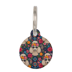Boo22 Künstler Pudel Boho Floral – Bunter Pudel  Haustiermarke