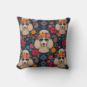 Boo22 Künstler Pudel Boho Floral – Bunter Pudel Kissen