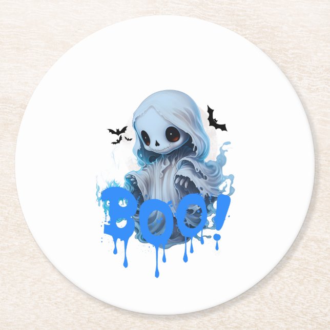 Boo 03 runder pappuntersetzer (Vorderseite)