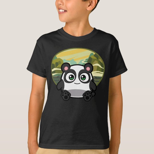 Boo als Panda scherzt dunklen T - Shirt (Vorderseite)