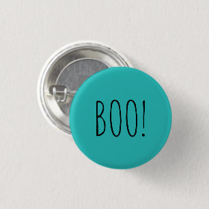Boo aquamarine schwarze spooky Typografie Spaß Hal Button