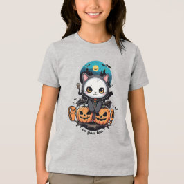 Boo auch für dich | Niedliche Katzenwings & Pumpki Tri-Blend Shirt