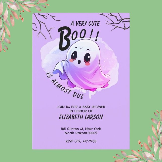 Boo Baby Dusche Halloween Lila, Party und Niedlich Einladung (Von Creator hochgeladen)