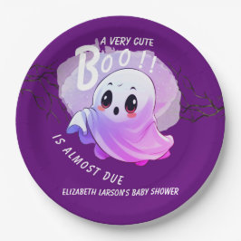 Boo Baby Dusche Halloween Tief Lila Party Pappteller