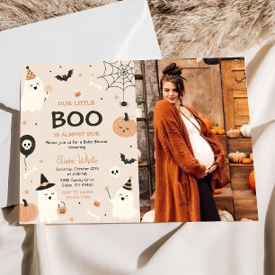 Boo-Baby-Party Unsere kleine Boo kommt bald Foto Einladung