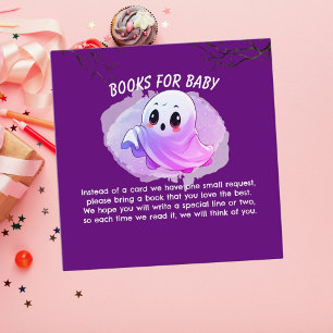Boo Baby Shower Halloween Deep Purple Themenparty Begleitkarte