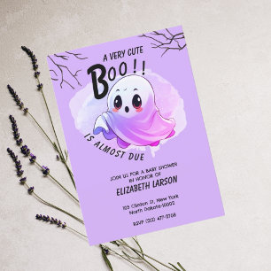 Boo Baby Shower Halloween Lila Thema Süße Party Einladung