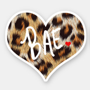 Boo Bae Leopard Skin Heart Sticker