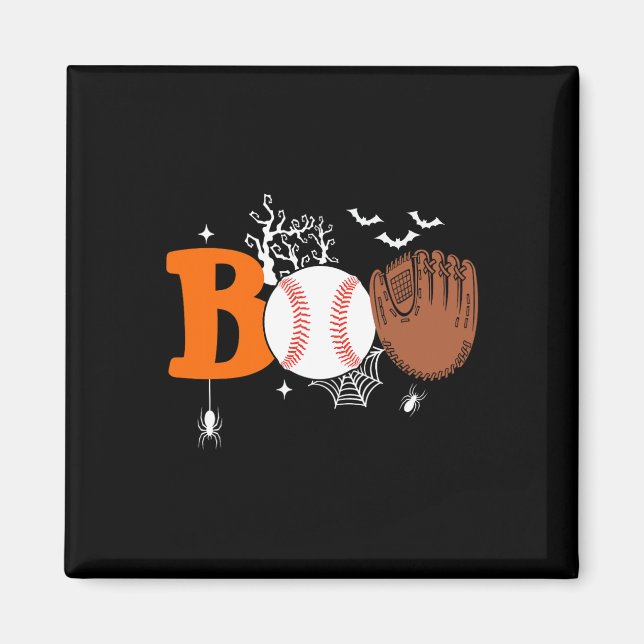 Boo Baseball Halloween Spooky Halloween Baseball P Magnet (Vorne)