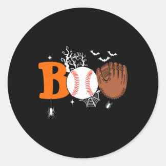 Boo Baseball Halloween Spooky Halloween Baseball P Runder Aufkleber
