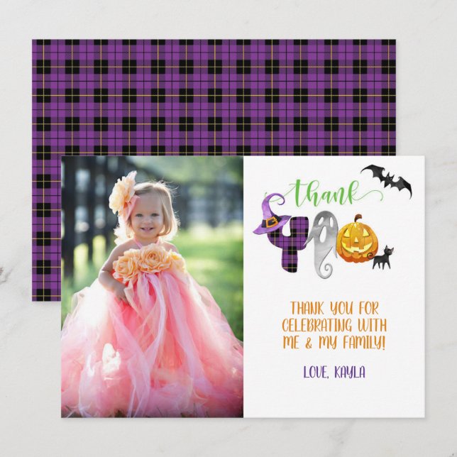 Boo Bash Vielen Dank Foto Card Einladung (Vorne/Hinten)