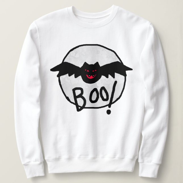 Boo Bat Abstrakt Art Halloween Sweatshirt (Design vorne)