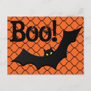 Boo! Bat & Chain Link Halloween Postkarte