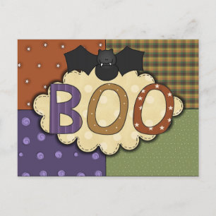 Boo Bat Halloween Postcard Postkarte