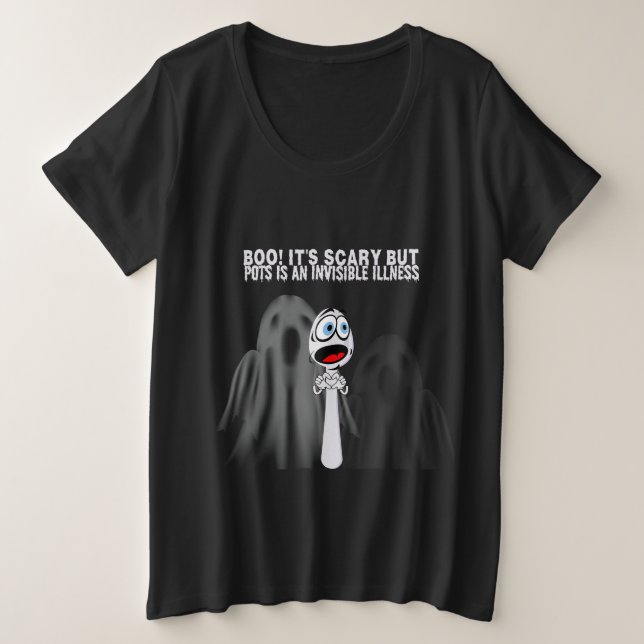 BOO! Beängstigend ... Große Größe T-Shirt (Design vorne)